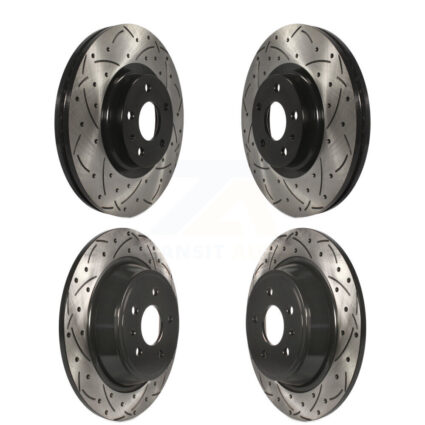 Front Rear Coated Drilled Slotted Disc Brake Rotors Kit For Ford Fusion Lincoln MKZ KD-100234