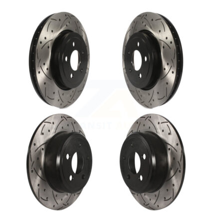 Front Rear Coated Drilled Slotted Disc Brake Rotors Kit For Chrysler 300 Dodge Charger KD-100244