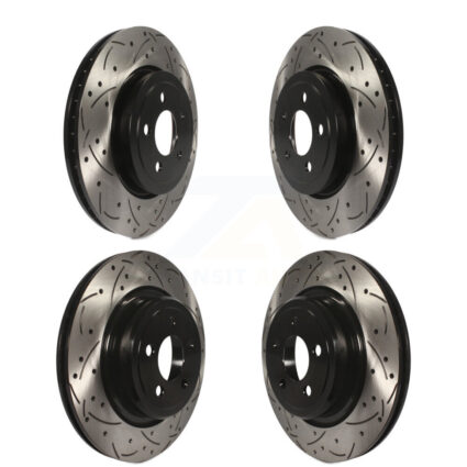 Front Rear Coated Drilled Slot Disc Brake Rotors Kit For Dodge Charger With Police Package KD-100246