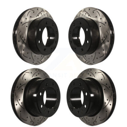 Front Rear Coated Drilled Slotted Disc Brake Rotors Kit For Ram 2500 3500 1500 Dodge KD-100254