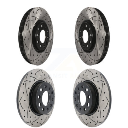 Front Rear Coated Drilled Slotted Disc Brake Rotor Kit For Jeep Compass Renegade Fiat 500X KD-100260