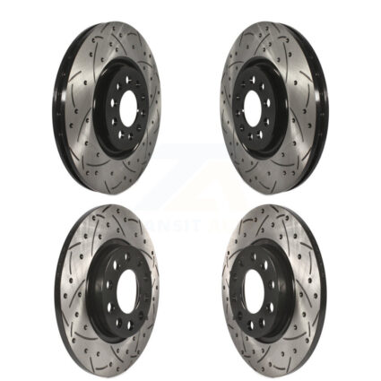 Front Rear Coated Drilled Slotted Disc Brake Rotors Kit For Jeep Cherokee Chrysler 200 KD-100261