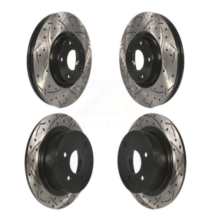 Front Rear Coated Drilled Slotted Disc Brake Rotors Kit For Nissan Altima Maxima KD-100267