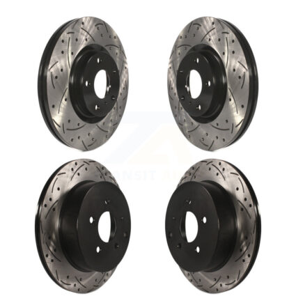 Front Rear Coated Drilled Slotted Disc Brake Rotors Kit For Nissan Murano INFINITI QX70 KD-100268