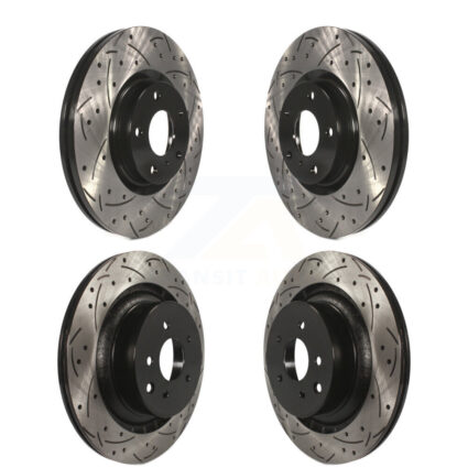 Front Rear Coated Drilled Slotted Disc Brake Rotors Kit For INFINITI G37 Nissan 370Z KD-100270