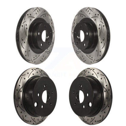 Front Rear Coated Drilled Slotted Disc Brake Rotors Kit For Subaru Forester XV Crosstrek KD-100275