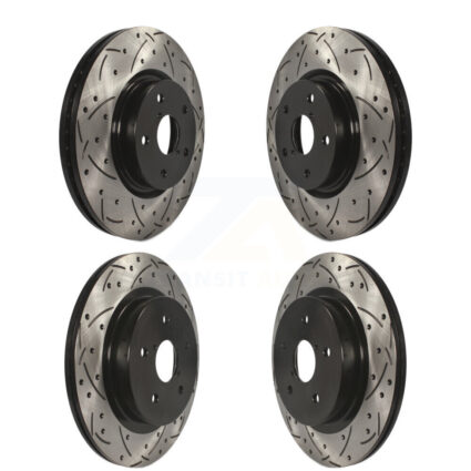 Front Rear Coated Drilled Slotted Disc Brake Rotors Kit For Subaru Outback WRX Legacy KD-100276