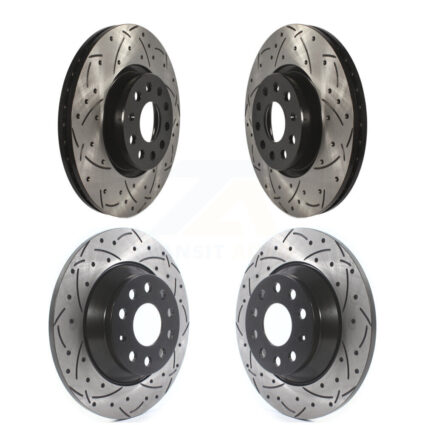 Front Rear Coated Drilled Slotted Disc Brake Rotors Kit For Audi Q3 Quattro TT KD-100282