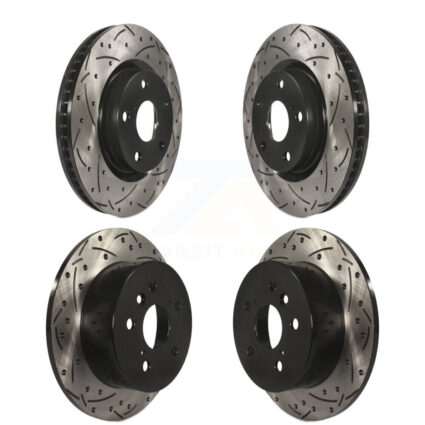 Front Rear Coated Drilled Slotted Disc Brake Rotor Kit For Toyota Camry Lexus ES350 Avalon KD-100287