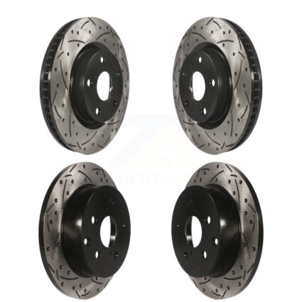 Front Rear Coated Drilled Slotted Disc Brake Rotors Kit For Toyota RAV4 KD-100288