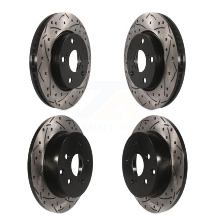 Front Rear Coated Drilled Slotted Disc Brake Rotors Kit For Toyota RAV4 Lexus HS250h KD-100290