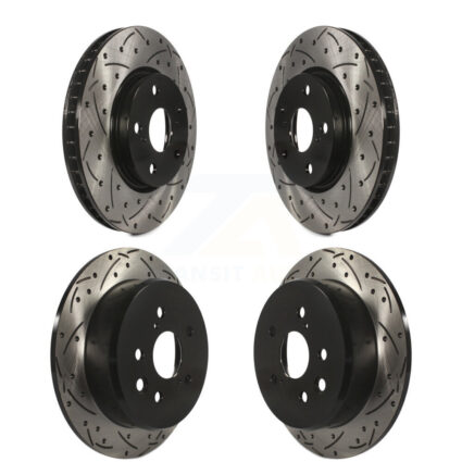 Front Rear Coated Drilled Slotted Disc Brake Rotors Kit For Lexus IS250 KD-100291