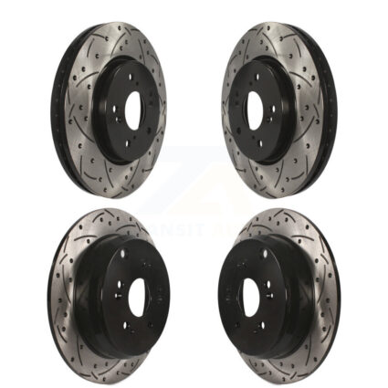 Front Rear Coated Drilled Slotted Disc Brake Rotors Kit For Honda CR-V Acura RDX KD-100292