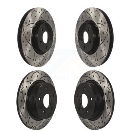 Front Rear Coated Drilled Slotted Disc Brake Rotors Kit For Ford Escape Transit Connect KD-100295