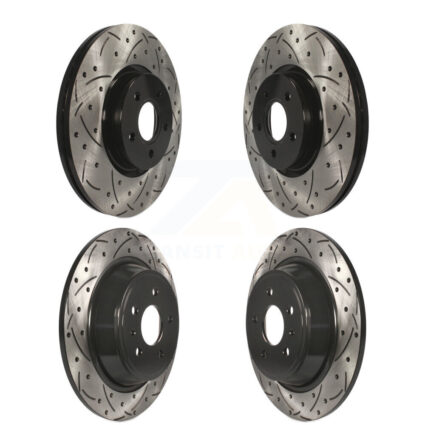 Front Rear Coated Drilled Slotted Disc Brake Rotors Kit For Ford Escape Lincoln MKC KD-100296
