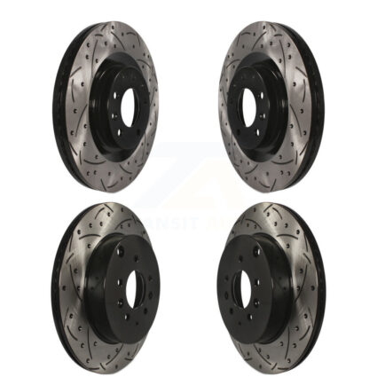 Front Rear Coated Drilled Slotted Disc Brake Rotors Kit For 2007-2015 Mazda CX-9 KD-100298