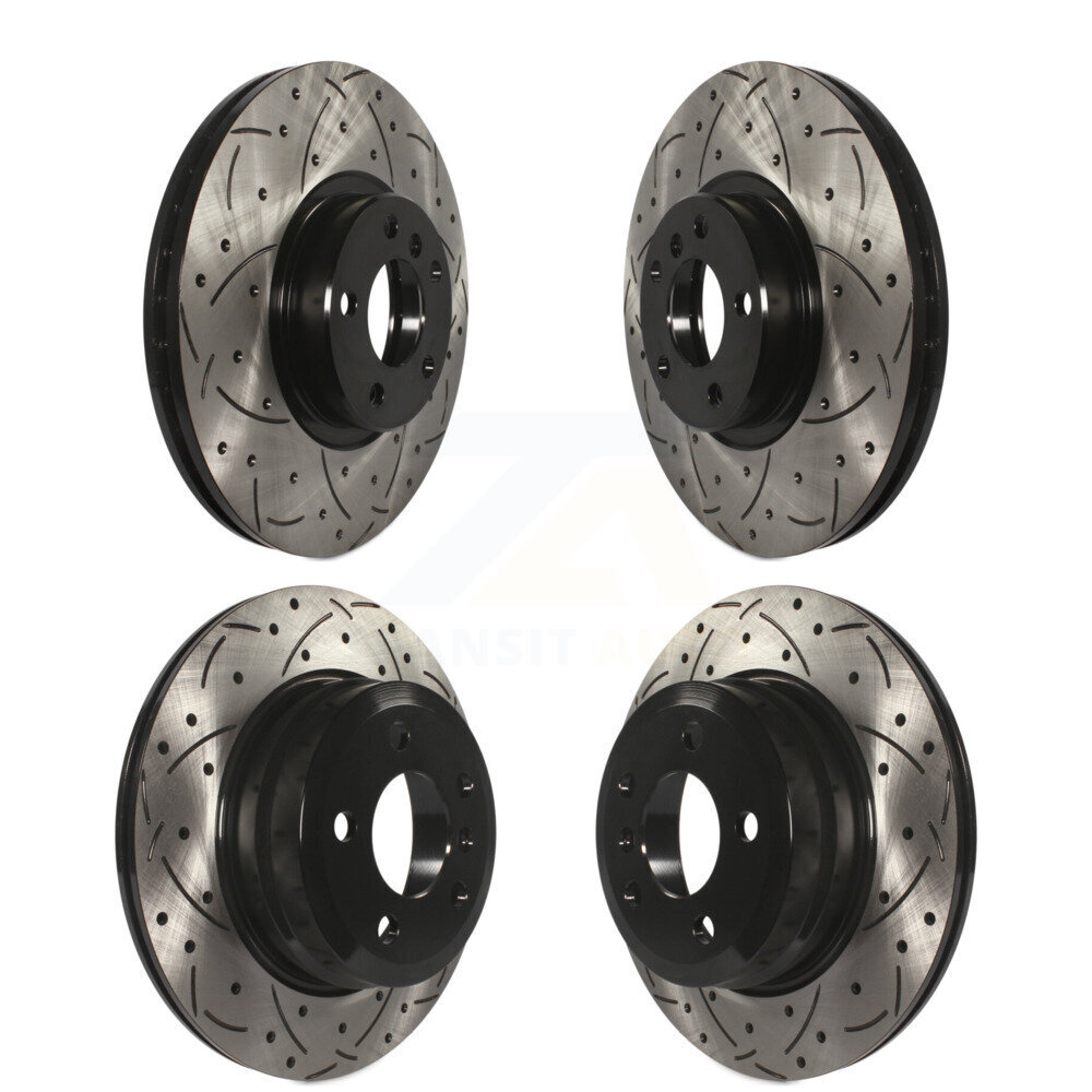 Front Rear Coated Drilled Slotted Disc Brake Rotors Kit For BMW X5 X6 KD-100301