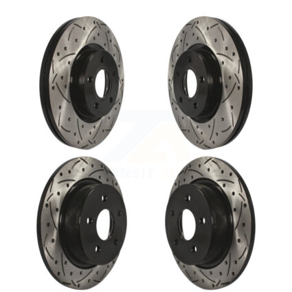 Front Rear Coated Drilled Slotted Disc Brake Rotors Kit For Ford Escape C-Max KD-100302