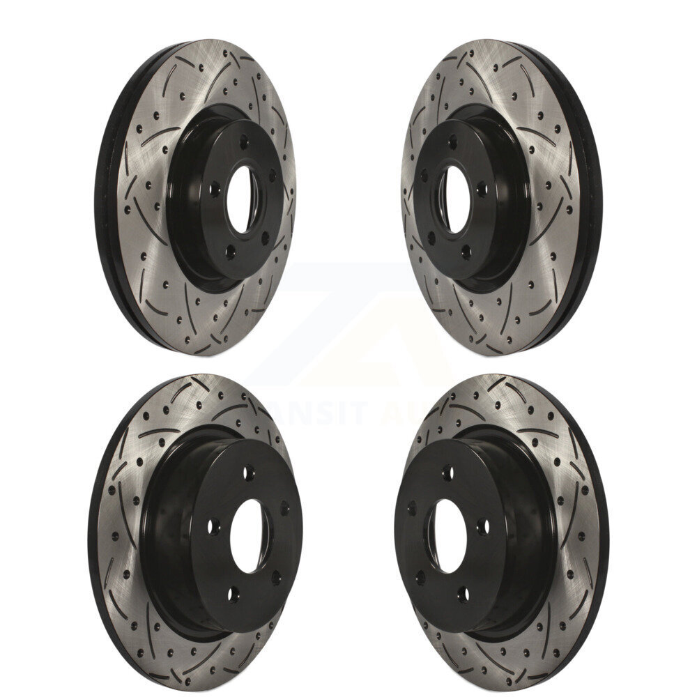 Front Rear Coated Drilled Slotted Disc Brake Rotors Kit For Ford Escape C-Max KD-100302