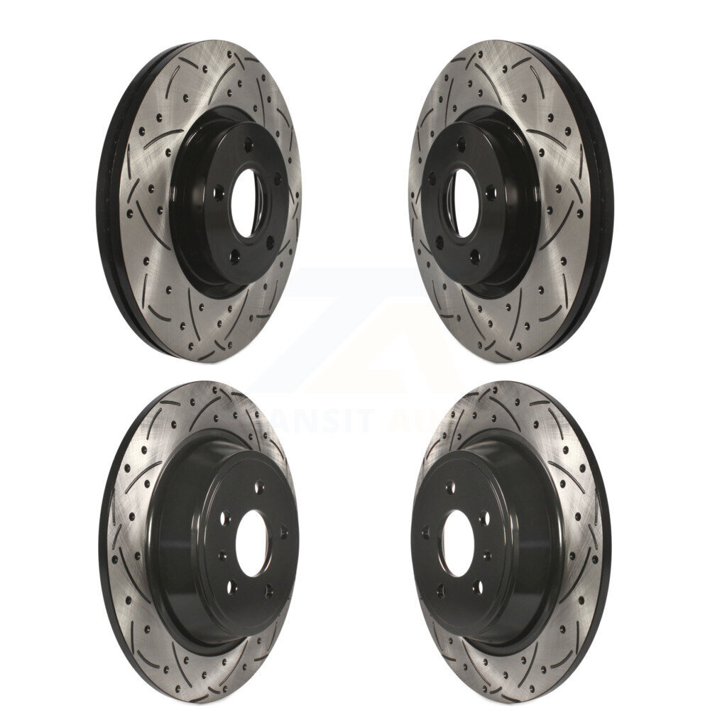 Front Rear Coated Drilled Slotted Disc Brake Rotors Kit For Ford Escape KD-100303