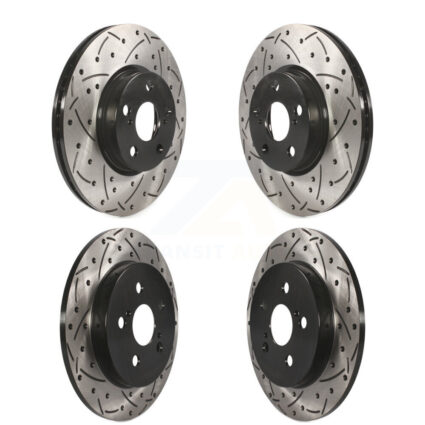 Front Rear Coated Drilled Slot Disc Brake Rotor Kit For Toyota Corolla Matrix Pontiac Vibe KD-100306