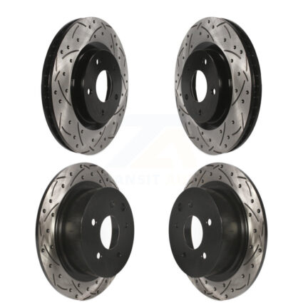 Front Rear Coated Drilled Slotted Disc Brake Rotors Kit For 2007-2012 Nissan Sentra SE-R KD-100308