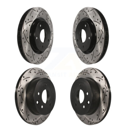 Front Rear Coated Drilled Slotted Disc Brake Rotors Kit For Nissan Rogue Select KD-100309