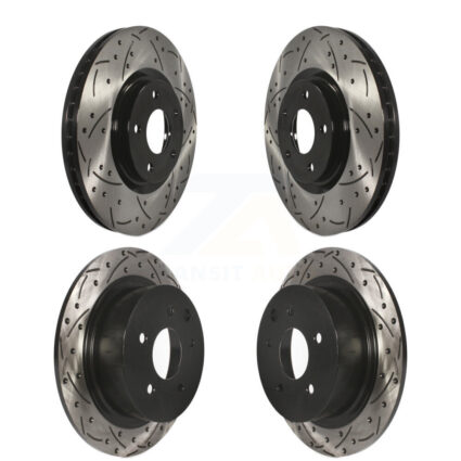 Front Rear Coated Drill Slot Disc Brake Rotors Kit For 2007-2012 Nissan Sentra SE-R Spec V KD-100310