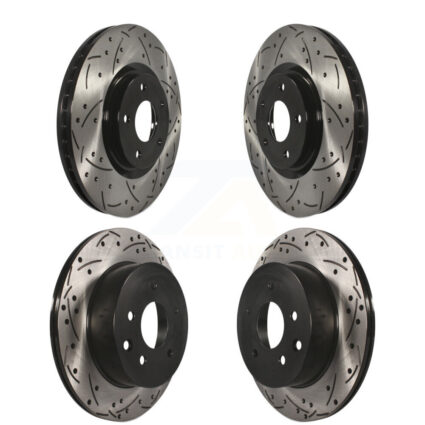 Front Rear Coated Drilled Slotted Disc Brake Rotors Kit For 2014-2017 Nissan Juke Nismo RS KD-100311