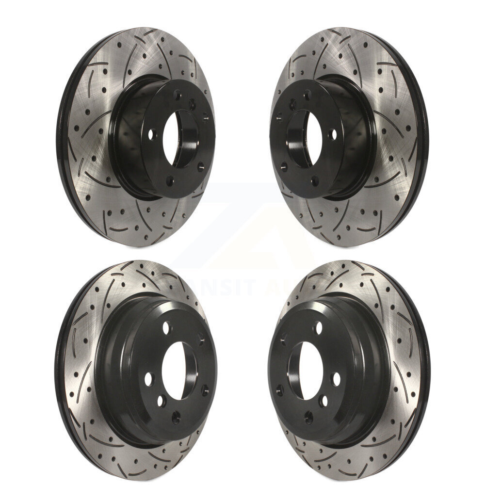 Front Rear Coated Drilled Slotted Disc Brake Rotors Kit For BMW 320i xDrive 328d KD-100312