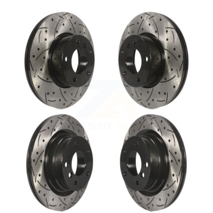 Front Rear Coated Drilled Slotted Disc Brake Rotors Kit For BMW 320i 328d KD-100313