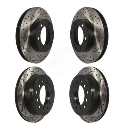 Front Rear Coated Drilled Slotted Disc Brake Rotors Kit For 2010-2014 Toyota FJ Cruiser KD-100317