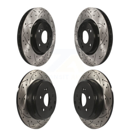 Front Rear Coated Drilled Slotted Disc Brake Rotors Kit For 2011-2014 Honda Odyssey KD-100320