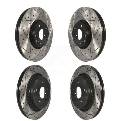 Front Rear Coated Drilled Slotted Disc Brake Rotors Kit For Volvo XC60 KD-100323