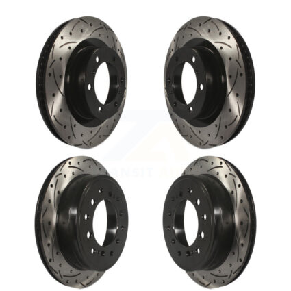 Front Rear Coated Drilled Slotted Disc Brake Rotors Kit For Toyota 4Runner Lexus GX460 KD-100324