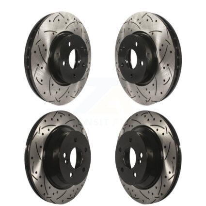 Front Rear Coated Drilled Slotted Disc Brake Rotors Kit For Mercedes-Benz E350 E400 KD-100327