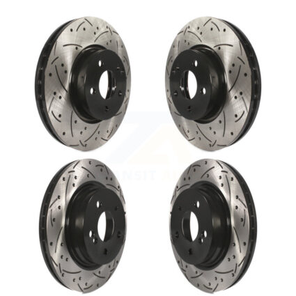 Front Rear Coated Drilled Slotted Disc Brake Rotors Kit For Mercedes-Benz C300 C350 E350 KD-100328