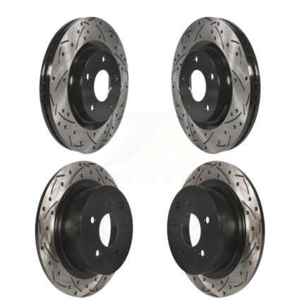 Front Rear Coated Drilled Slotted Disc Brake Rotors Kit For Nissan Sentra Juke KD-100329