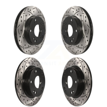 Front Rear Coated Drilled Slotted Disc Brake Rotors Kit For Honda Civic Acura ILX KD-100336