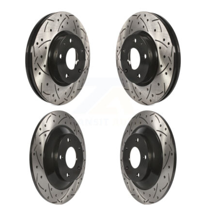 Front Rear Coated Drilled Slotted Disc Brake Rotors Kit For 2013-2015 Mazda CX-5 KD-100338