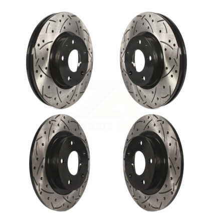 Front Rear Coated Drilled Slotted Disc Brake Rotors Kit For 2014-2018 Mazda 6 KD-100339