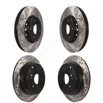 Front Rear Coated Drilled Slotted Disc Brake Rotors Kit For 2013-2018 Acura RDX KD-100340