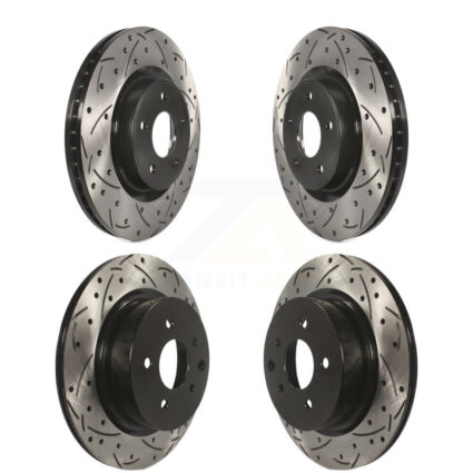 Front Rear Coated Drilled Slotted Disc Brake Rotors Kit For 2016-2017 INFINITI QX50 KD-100347