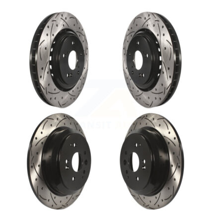 Front Rear Coated Drilled Slotted Disc Brake Rotors Kit For 2014-2016 Acura MDX KD-100348