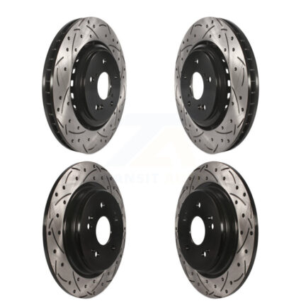Front Rear Coated Drilled Slotted Disc Brake Rotors Kit For 2015-2020 Acura TLX KD-100349