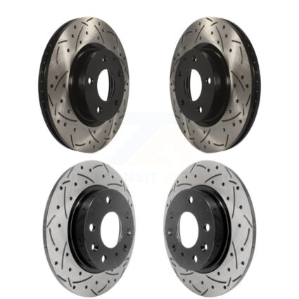 Front Rear Coated Drilled Slotted Disc Brake Rotors Kit For Mazda 3 CX-3 Sport KD-100350