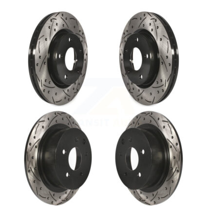 Front Rear Coated Drilled Slotted Disc Brake Rotors Kit For Nissan Sentra KD-100352