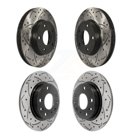 Front Rear Coated Drilled Slotted Disc Brake Rotors Kit For Mazda 3 CX-3 Sport KD-100353