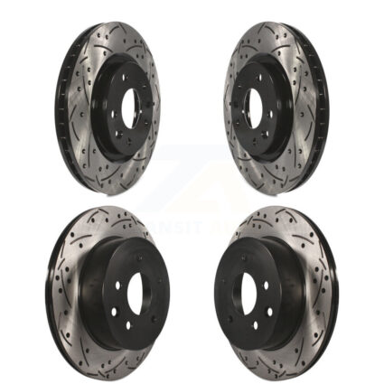 Front Rear Coated Drilled Slotted Disc Brake Rotor Kit For Nissan Rogue Sport Qashqai LEAF KD-100355