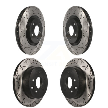 Front Rear Coated Drilled Slotted Disc Brake Rotors Kit For Nissan Rogue KD-100356